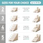 Cozy Kiss Dog Stairs for Small Pets, Beige