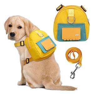 Dog Backpack Harness with Leash and Poop Bag