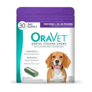 Oravet Dental Chews for Medium Dogs, 30 Count