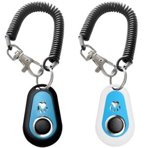 Dog Training Clicker with Wrist Band - Black & White