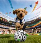 World Cup Soccer Ball Dog Toy with Straps
