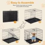 Portable 24-Inch Dog Crate with Secure Lock
