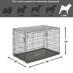 Double Door Folding Metal Dog Crate, 48-Inch