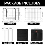 Heavy Duty 8-Panel Dog Playpen with Storage Bag