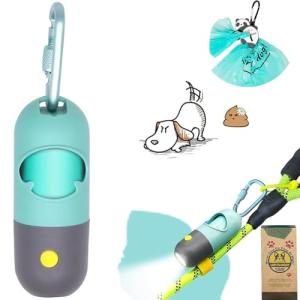 LED Dog Poop Bag Holder with Hands-Free Clip