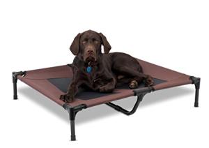 BIRDROCK HOME Elevated Dog Cot in Brown