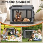 Portable 38-Inch Soft Dog Crate for Travel