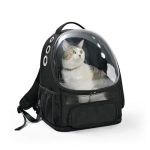 Amazon Basics Collapsible Pet Carrier Backpack, Black