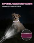 Joytale Adjustable Reflective Nylon Dog Collar - Hotpink