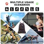 Black Dog Paw Print Drawstring Gym Backpack