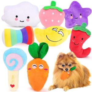 LOYEE 8-Pack Squeaky Plush Dog Toys