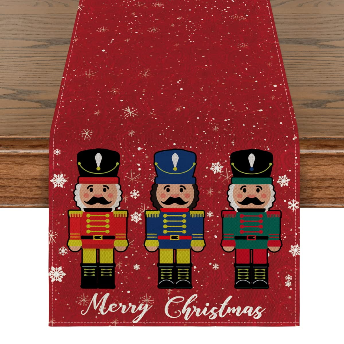 Merry Christmas Nutcracker Table Runner, 13 x 72 Inch