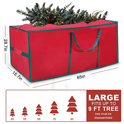 Heavy-Duty Red Christmas Tree Storage Bag