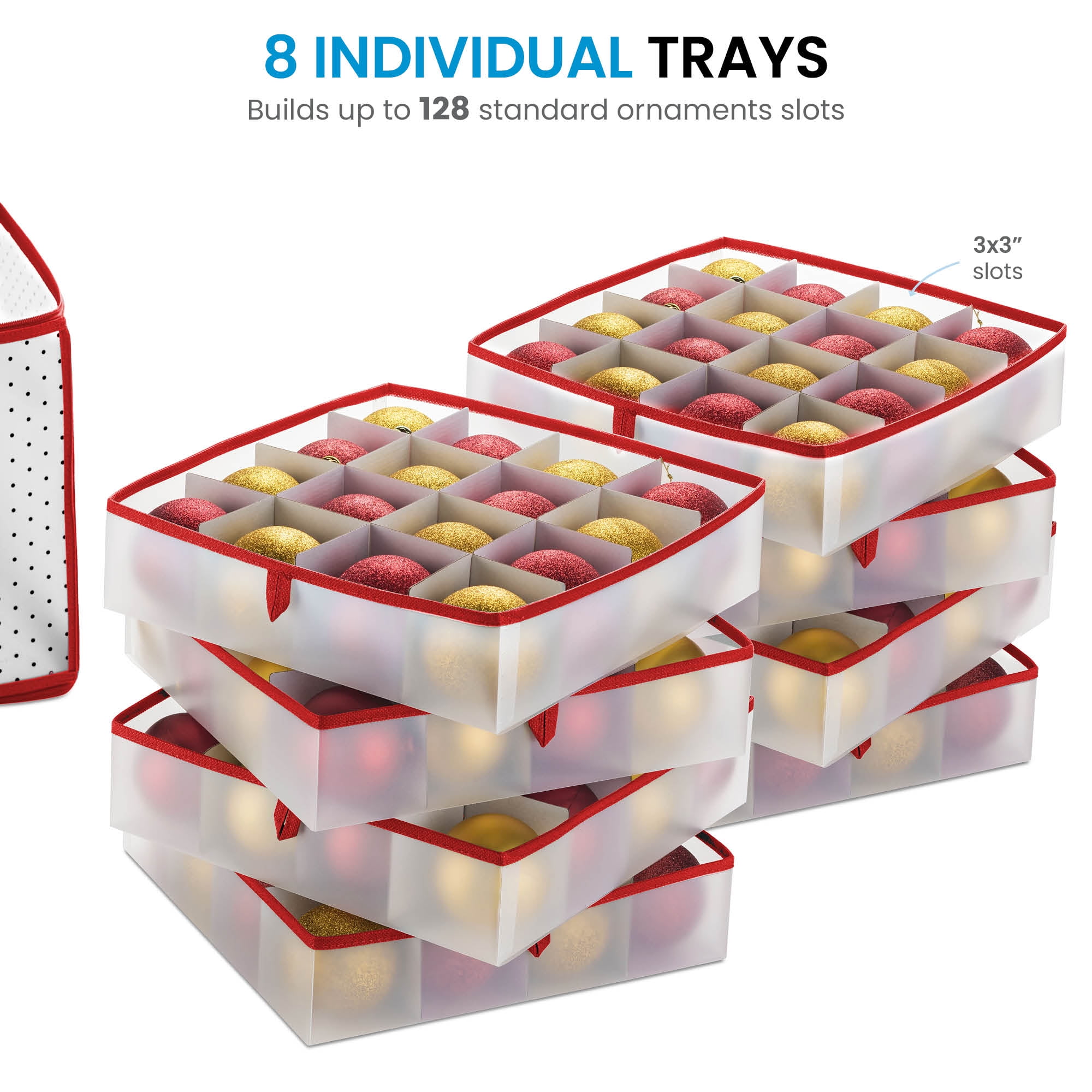 Large Christmas Decoration Storage Box with Two-Zipper