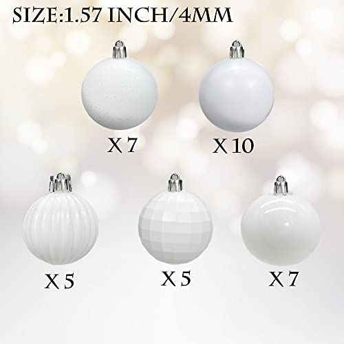 34 Shatterproof White Christmas Tree Ornaments