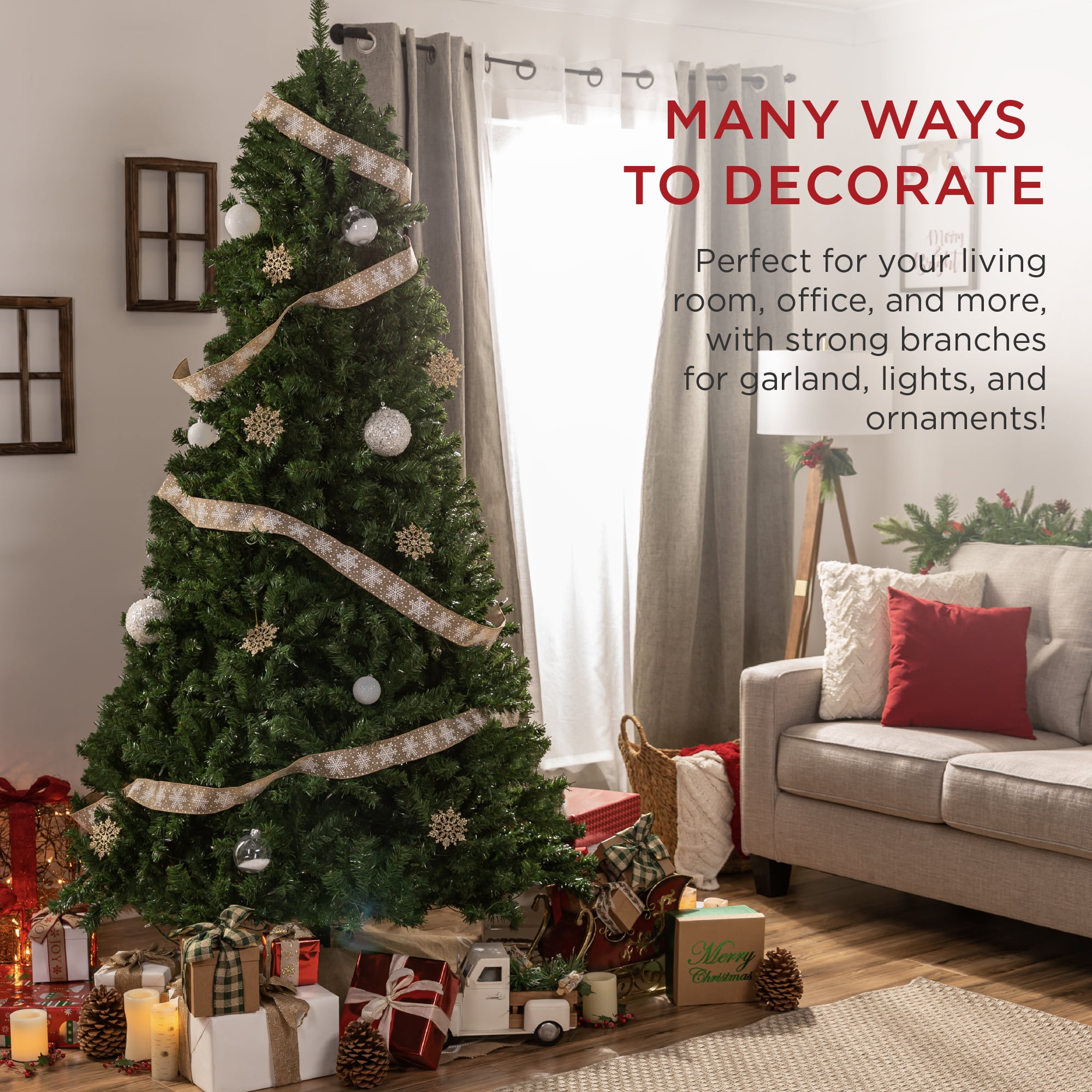 7.5ft Premium Spruce Christmas Tree, Easy Assembly