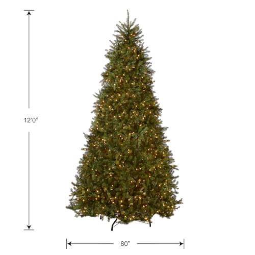12ft Pre-Lit Artificial Christmas Tree - White Lights