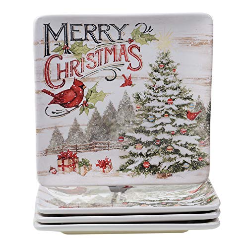 Colorful 16-Piece Evergreen Dinnerware Set for 4