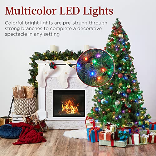 7.5ft Pre-Lit Multicolored LED Christmas Tree