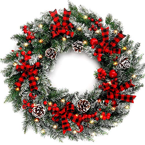 Pre-Lit Outdoor/Indoor Christmas Wreath with LEDs