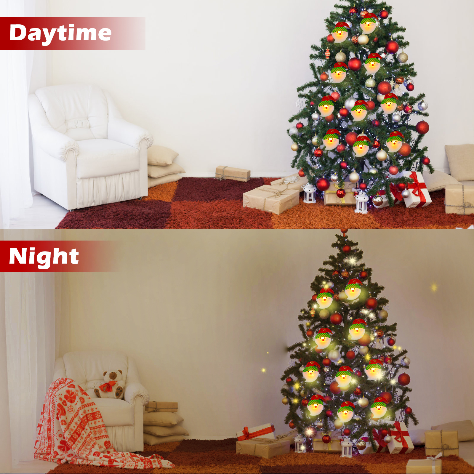 Santa Hat LED Lights for Christmas Tree