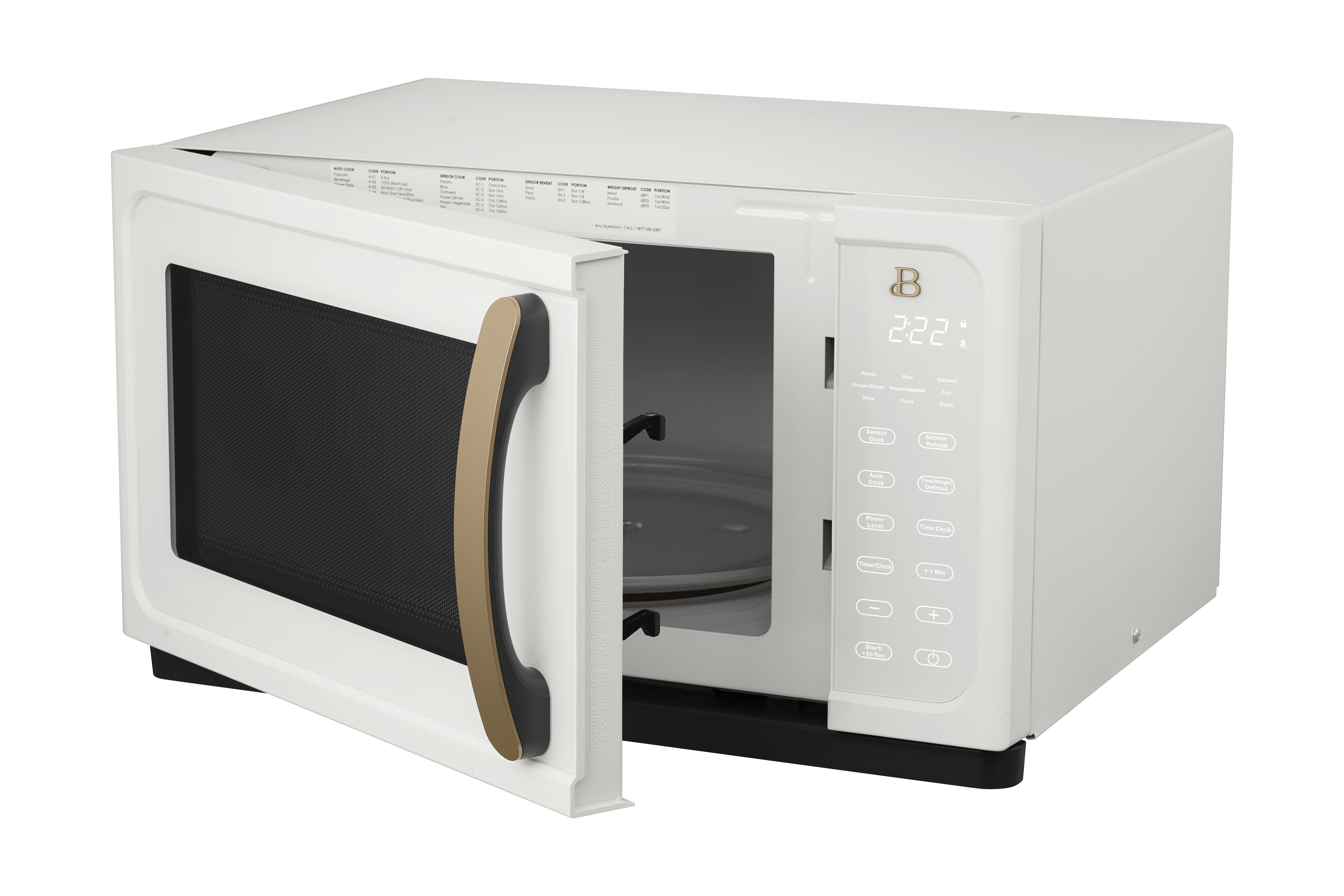 Drew Barrymore White 1.1 Cu ft Microwave Oven