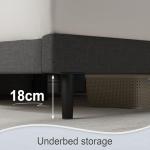 Yocreat Dark Grey Upholstered Double Bed Frame