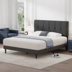 Yocreat Dark Grey Upholstered Double Bed Frame