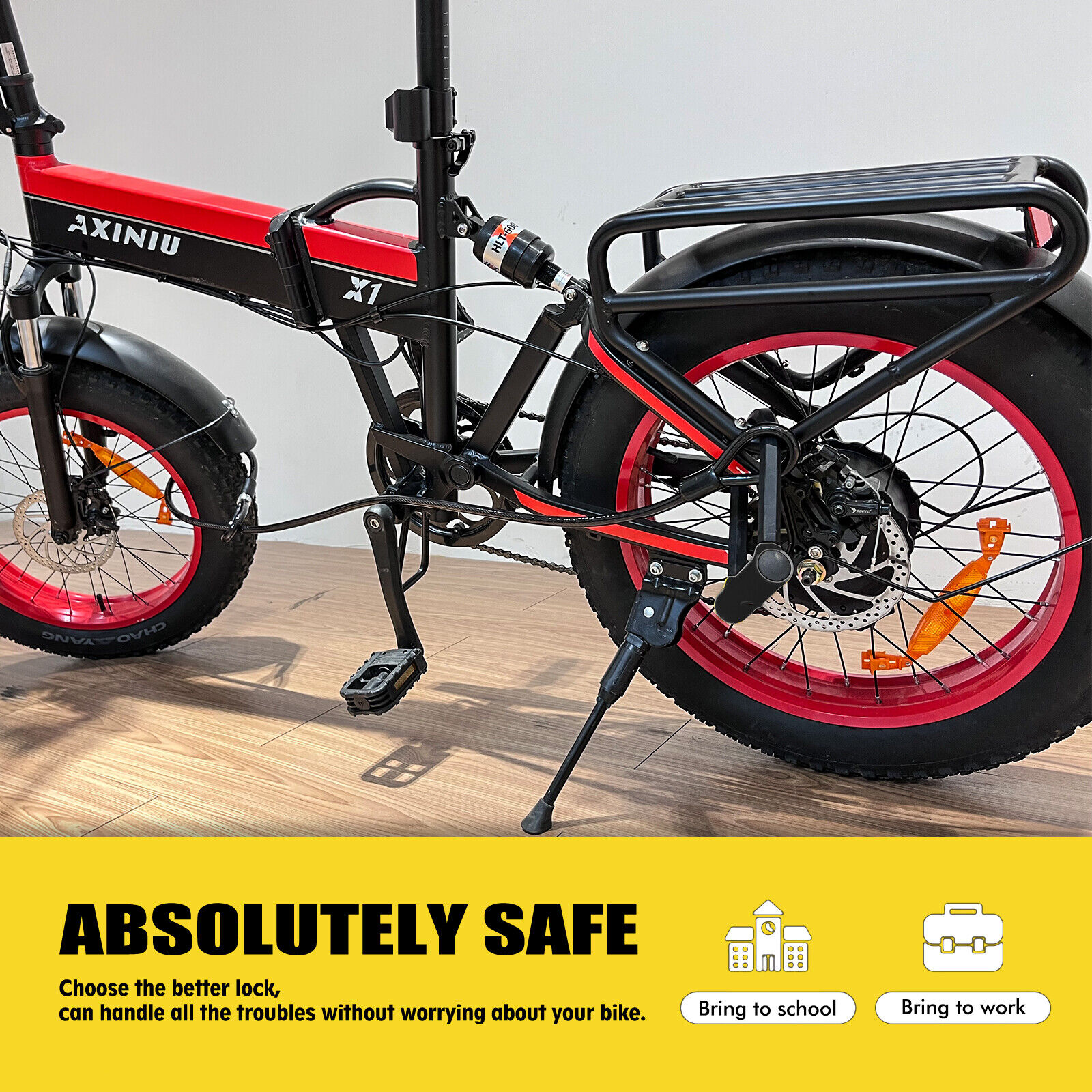 Heavy Duty U-Lock with 4ft Security Cable