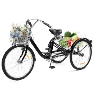 Ktaxon 7-Speed Adult Cargo Tricycle with Basket