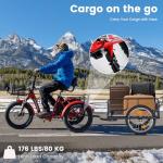 MOONCOOL Heavy-Duty Bike Cargo Trailer, 176 lbs Capacity