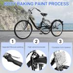 Ktaxon 7-Speed Adult Cargo Tricycle with Basket