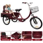 MOOITZ Adult Tricycle with Front Basket, Red