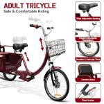 MOOITZ Adult Tricycle with Front Basket, Red