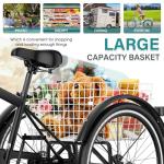 MOPHOTO 7-Speed Adult Mountain Tricycle with Basket