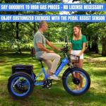 1500W Peak Electric Trike - Foldable 3-Wheel E-Bike