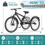 MOPHOTO 7-Speed Adult Mountain Tricycle with Basket