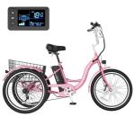 MOONCOOL Electric Tricycle for Adults with Removable Battery