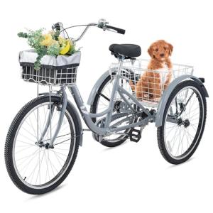 VIRIBUS 7-Speed Adult Tricycle with Baskets