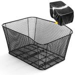 ANZOME Heavy-Duty Rear Bike Basket with Cover