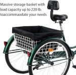 TUOKE 24-Inch Adult Trike with Cargo Basket