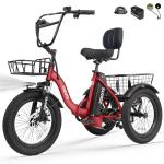 ESKUTE 1200W Folding Electric Trike for Adults