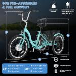 MOONCOOL Adult Electric Tricycle with Removable Battery