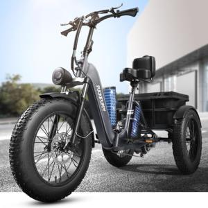 Adult Electric Trike with 110-Mile Range and Basket