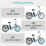 EOYOBIKE 350W Adult Electric Tricycle with Basket