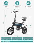 Gotrax Nano 14" Folding Electric Bike - 25 Mile Range