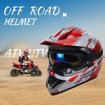 OUMURS Adult Dirt Bike Helmet with Goggles & Gloves