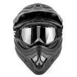 OUMURS Matte Black Adult Off-Road Helmet Set