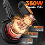 Folding Electric Scooter with Seat - 19MPH Speed