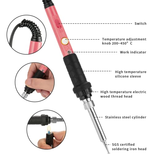 60W Soldering Iron Kit with Interchangeable Tips